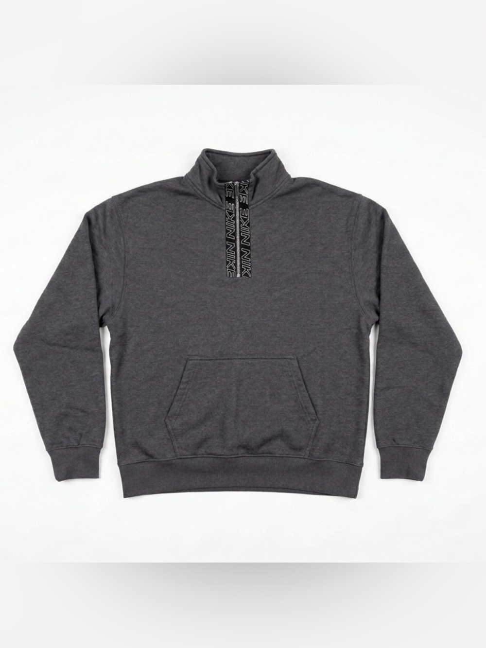 Nike women’s Dark Gray Half-Zip Sweatshirt with Branded Zip Tape